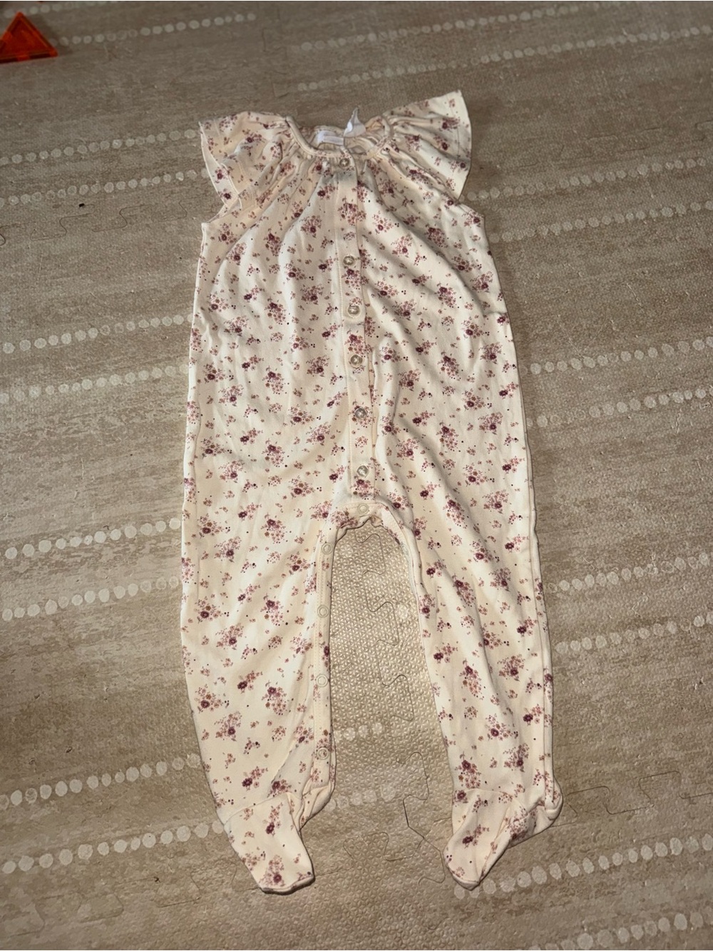 Jamie‎ Kay Cream Romper with Pink Floral Print